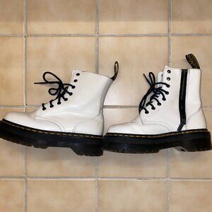 Dr.Marten White Platform Booties
